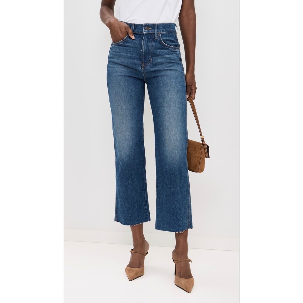 Veronica Beard Dylan Straight Leg Sz 30 Blue Jeans Frayed Hem Luxury Clean Girl